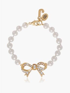 Juicy Couture NIB Pearl Bracelet with Pave Bow